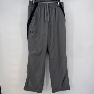 Under Armour Men's Gray Black Side Panel Athletic Track Pants Joggers Medium M